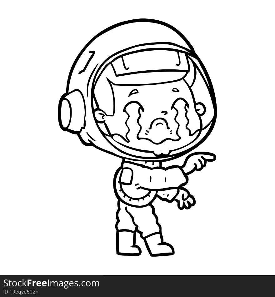 cartoon crying astronaut. cartoon crying astronaut