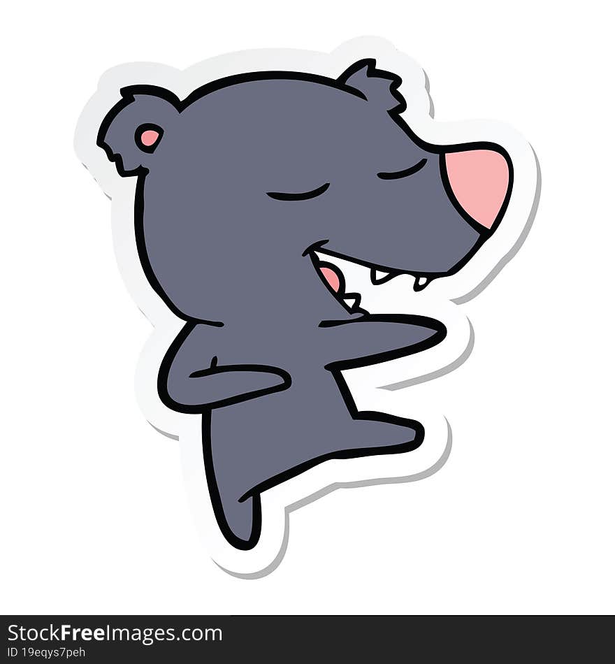 sticker of a cartoon bear