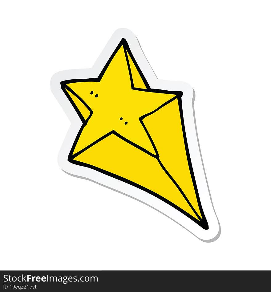 sticker of a cartoon shooting star