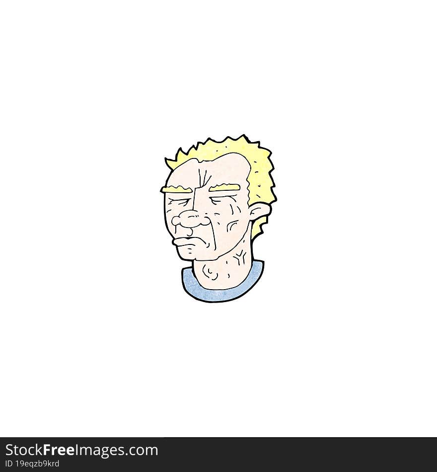 Cartoon Frowning Man