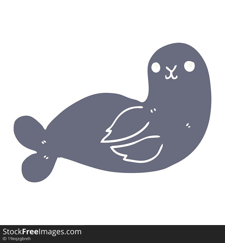 flat color style cartoon seal