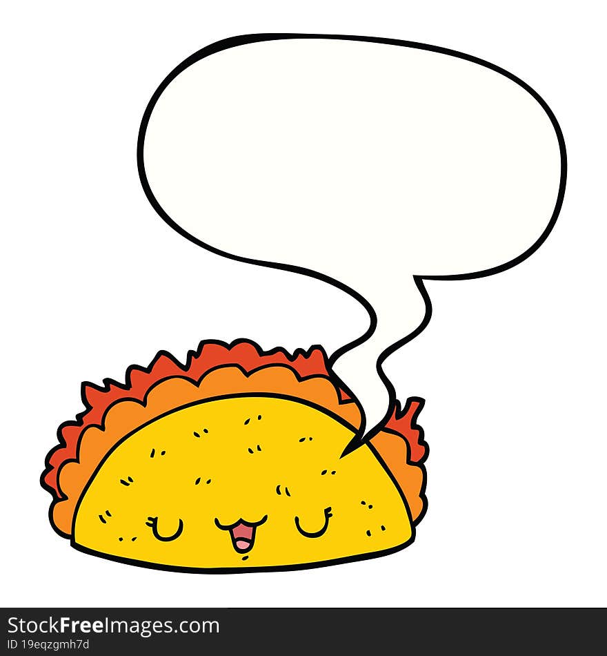 cartoon taco and speech bubble