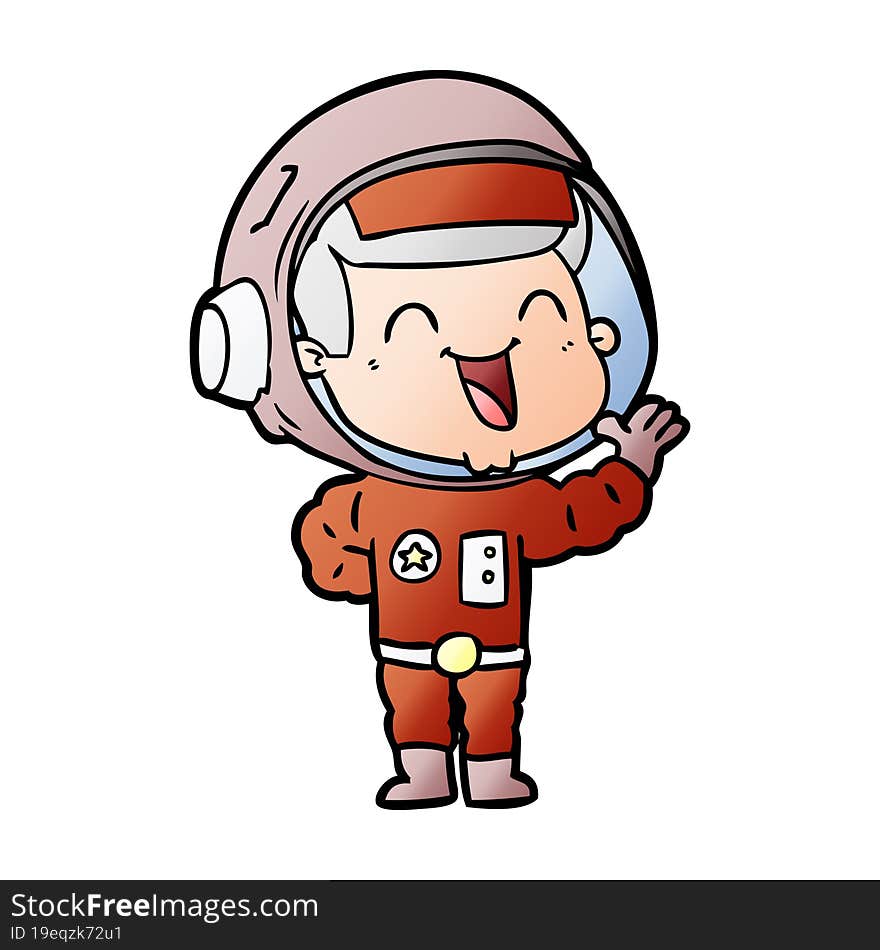 happy cartoon astronaut. happy cartoon astronaut