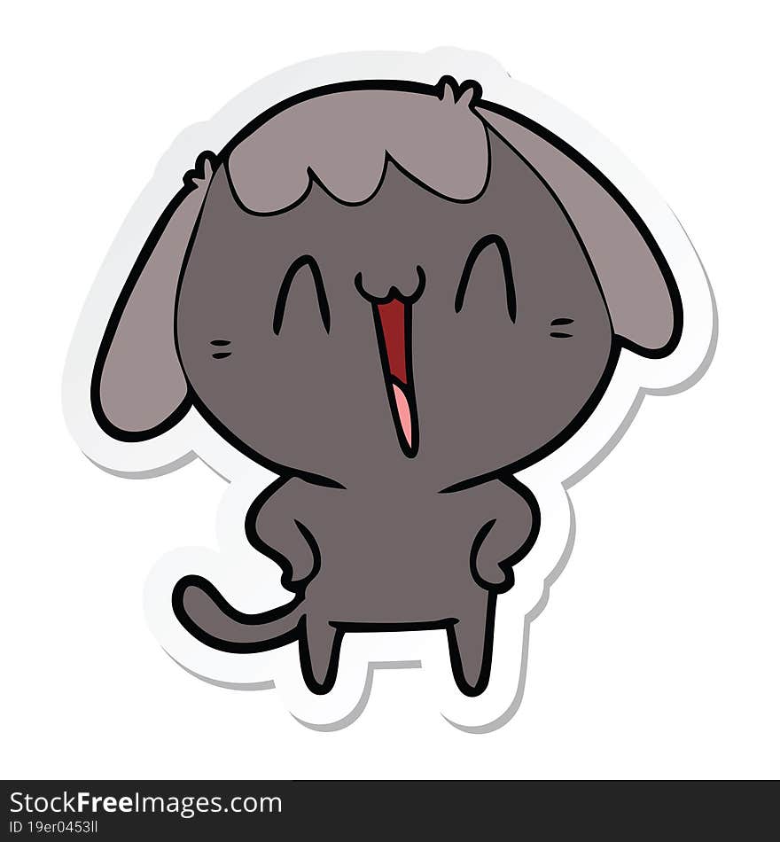 Sticker Of A Cute Cartoon Dog