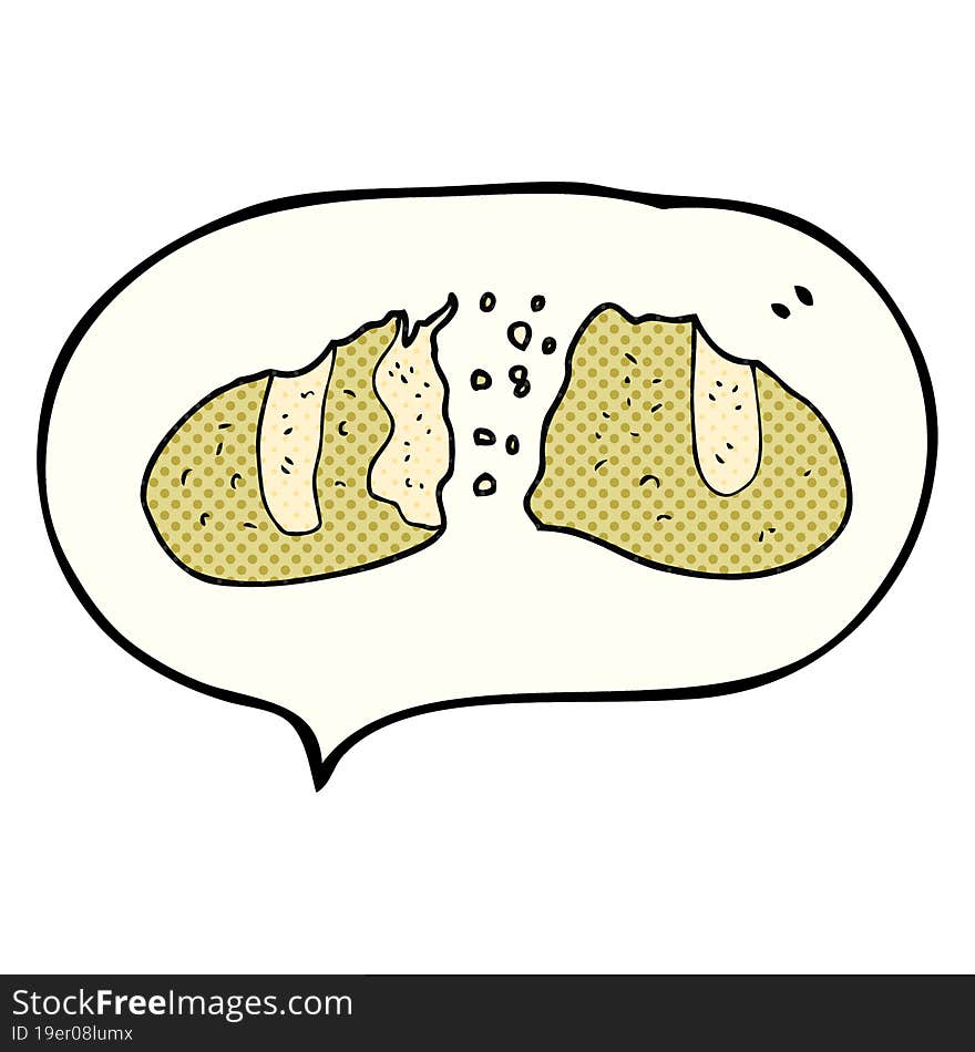 Comic Book Speech Bubble Cartoon Loaf Of Bread