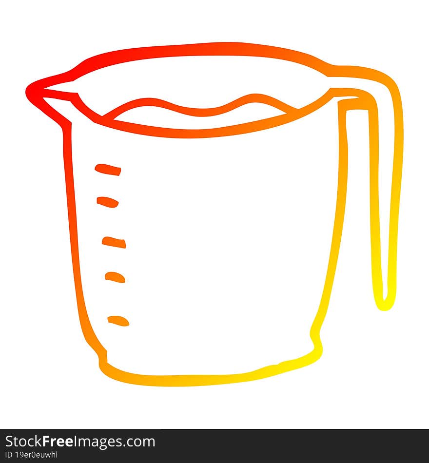 warm gradient line drawing of a cartoon jug