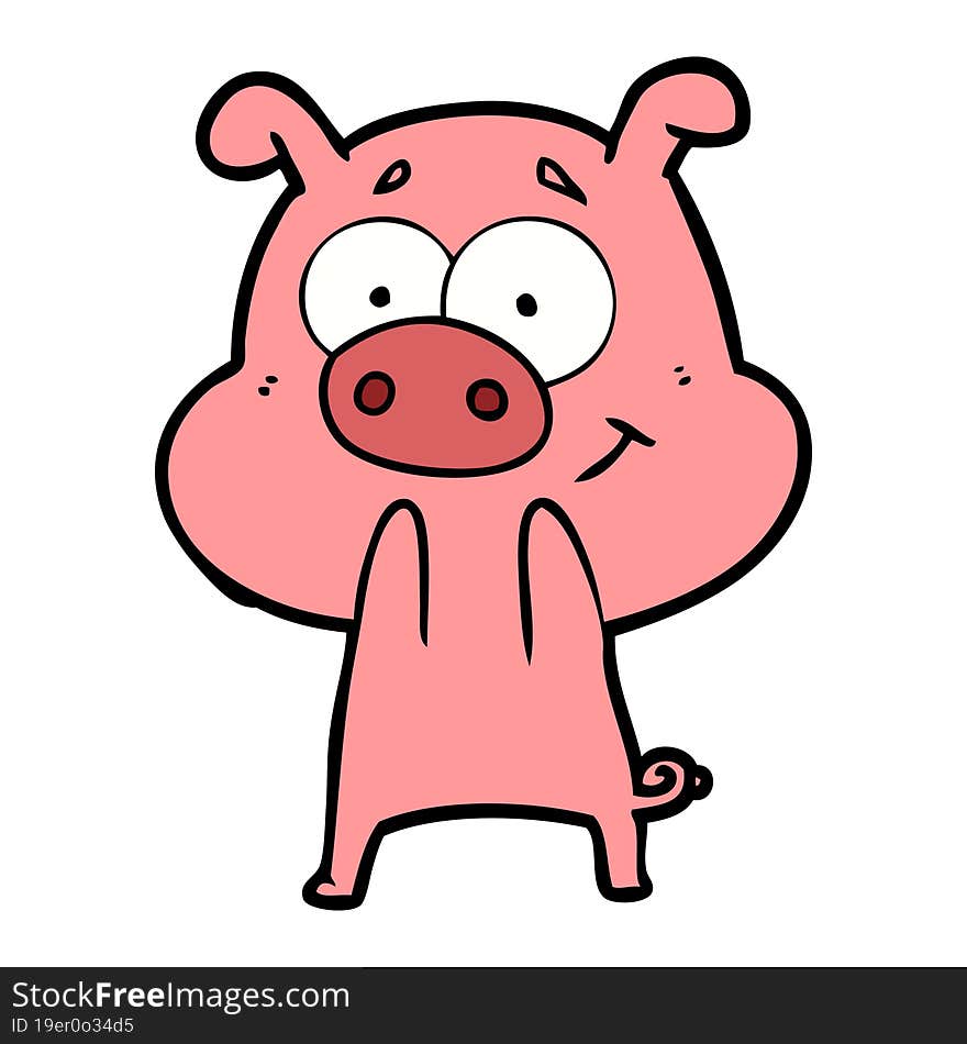 happy cartoon pig. happy cartoon pig