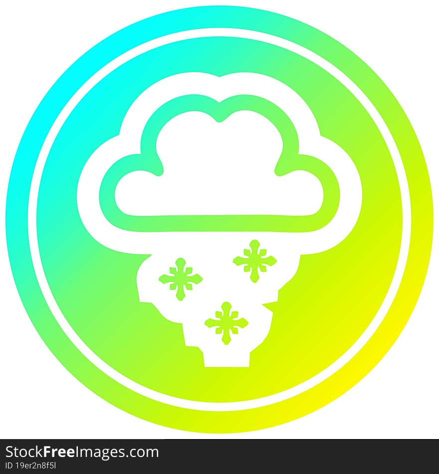 snow cloud circular in cold gradient spectrum