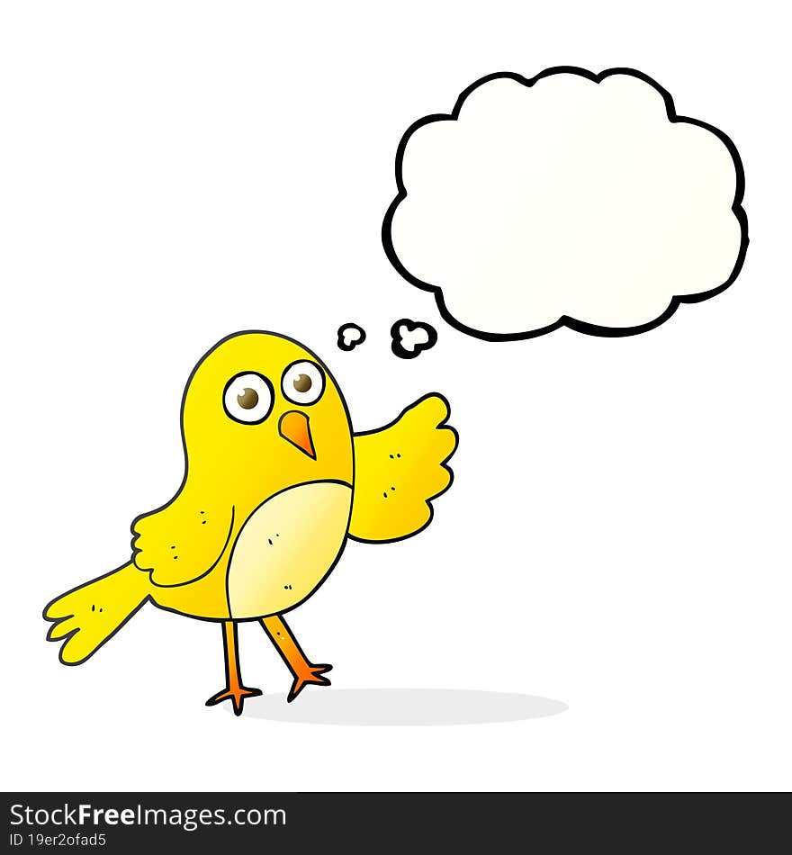 Thought Bubble Cartoon Bird