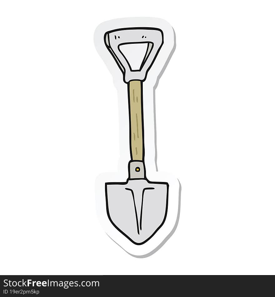 sticker of a cartoon shovel