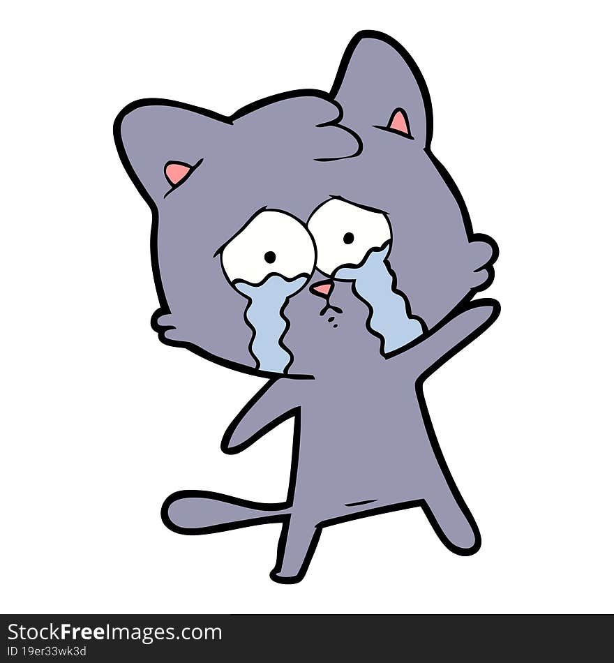 crying cartoon cat. crying cartoon cat