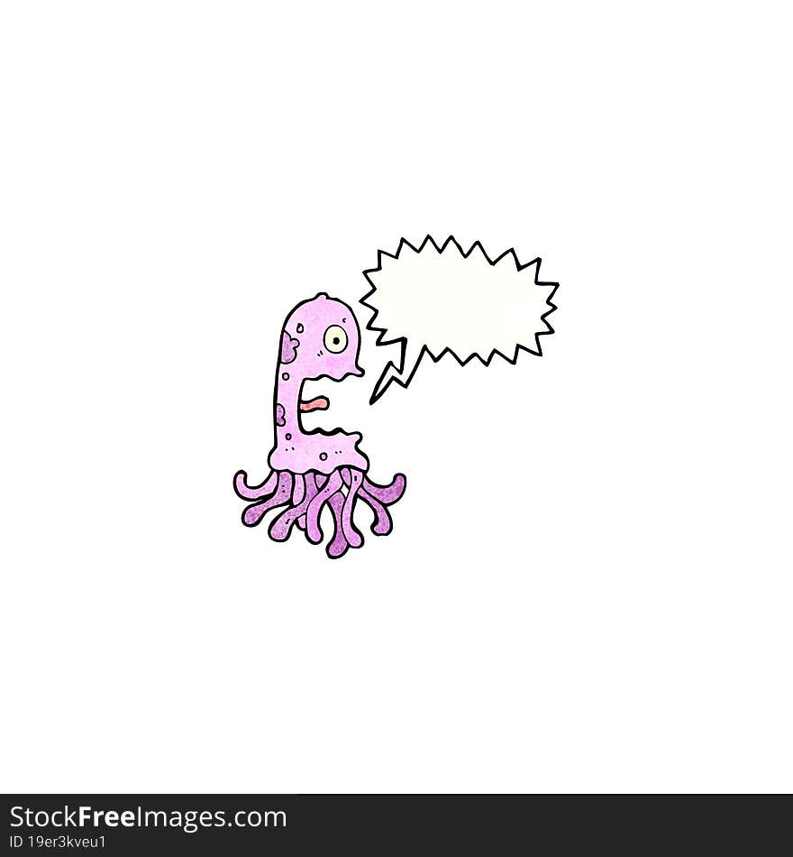 Cartoon Screaming Squid