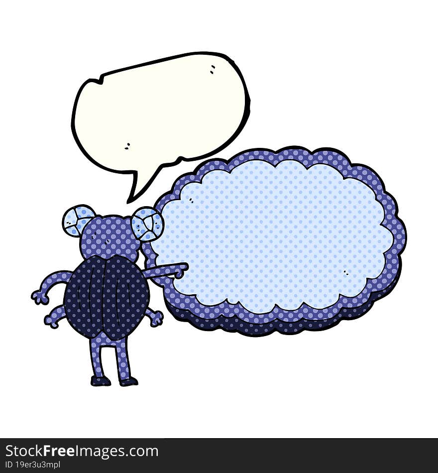 comic book speech bubble cartoon pointing insect