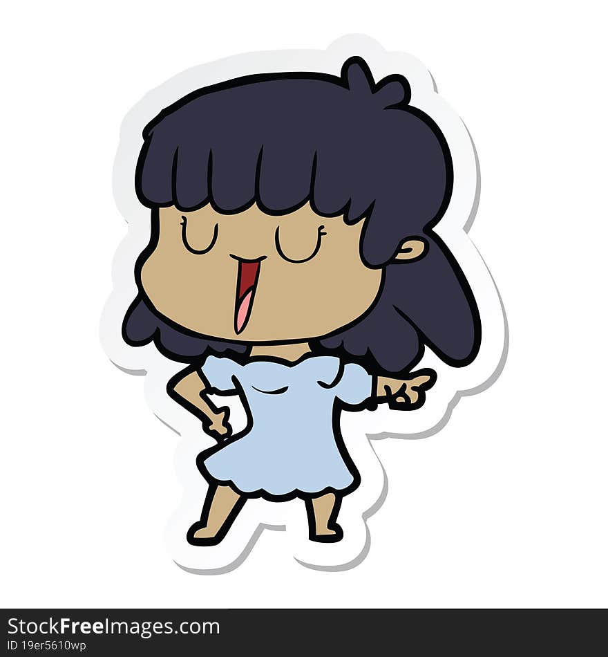 sticker of a cartoon woman