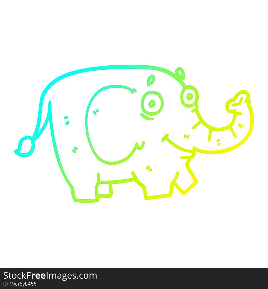 cold gradient line drawing cartoon funny elephant