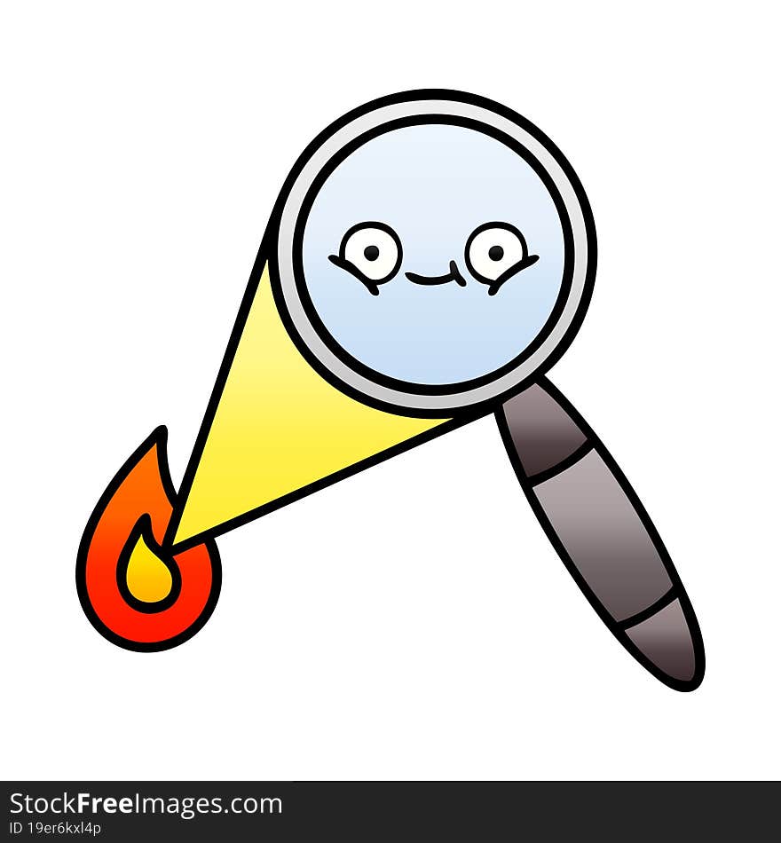 gradient shaded cartoon magnifying glass