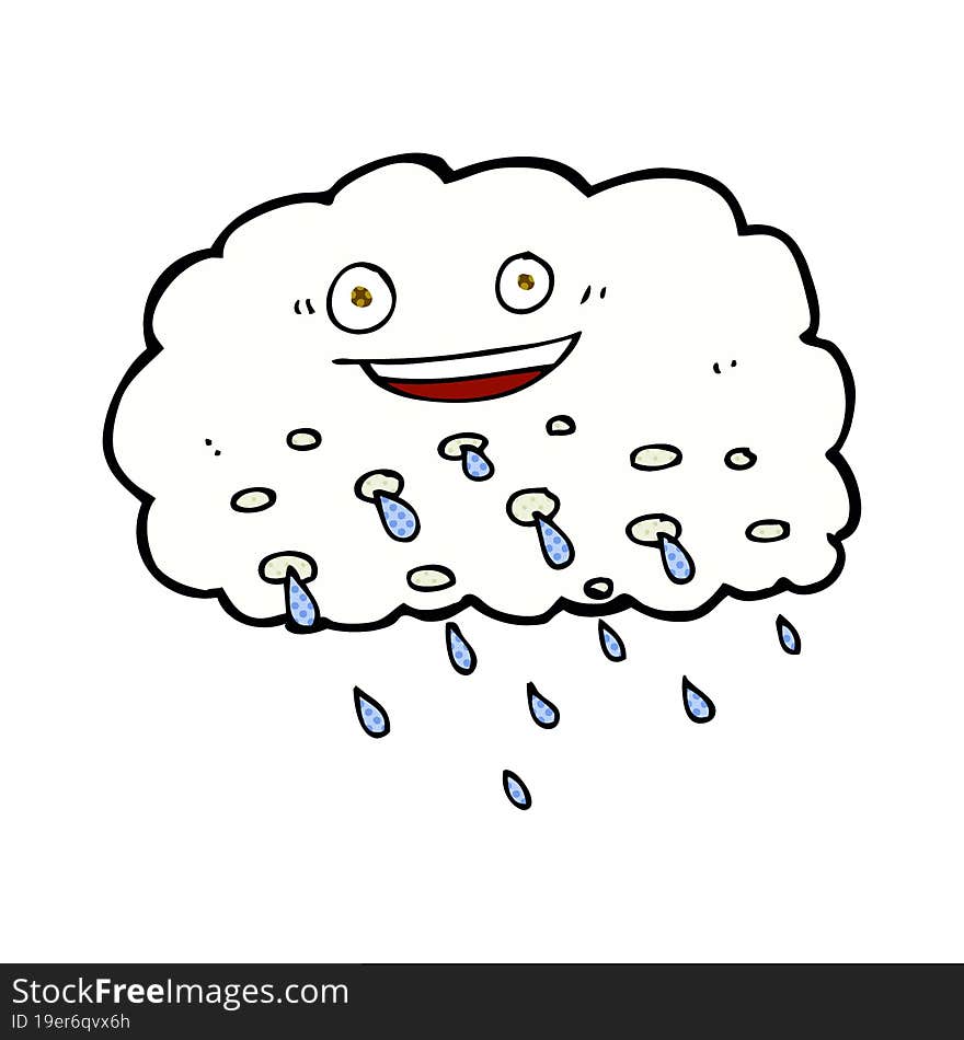 Cartoon Happy Raincloud