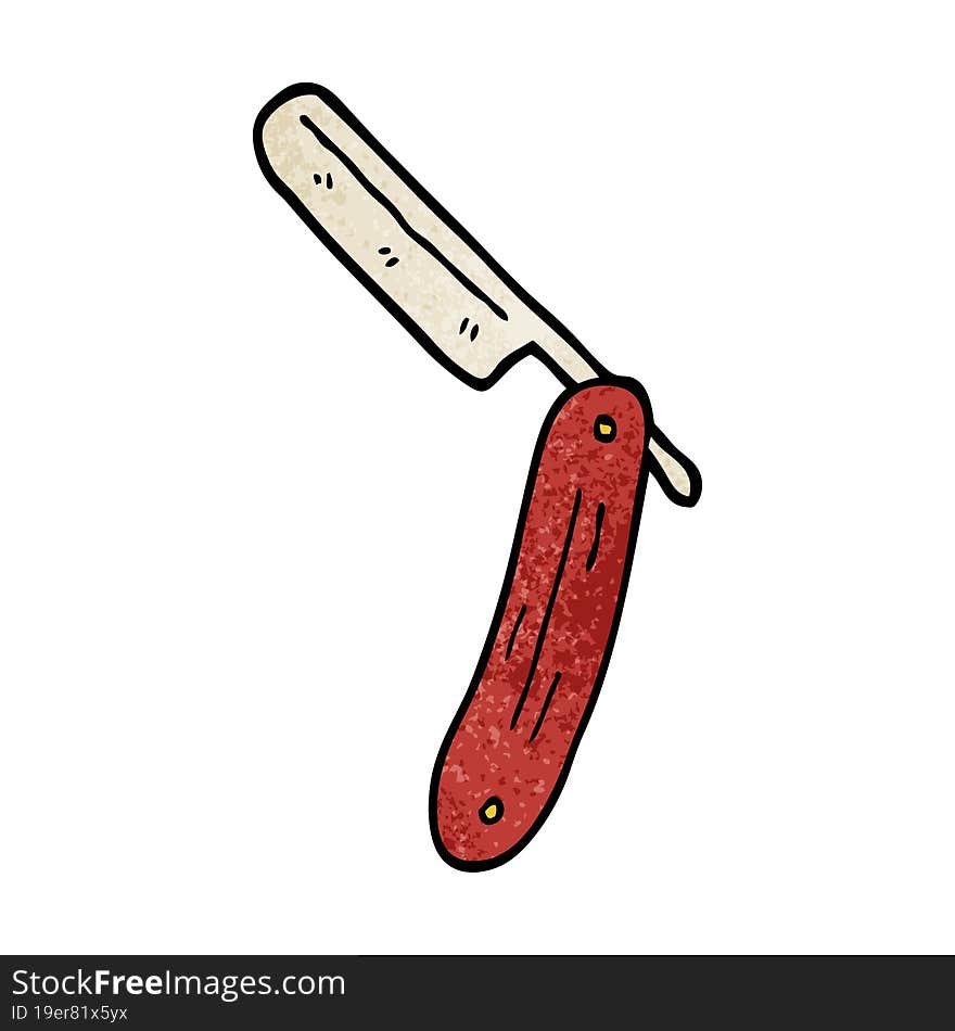 Cartoon Doodle Cut Throat Razor