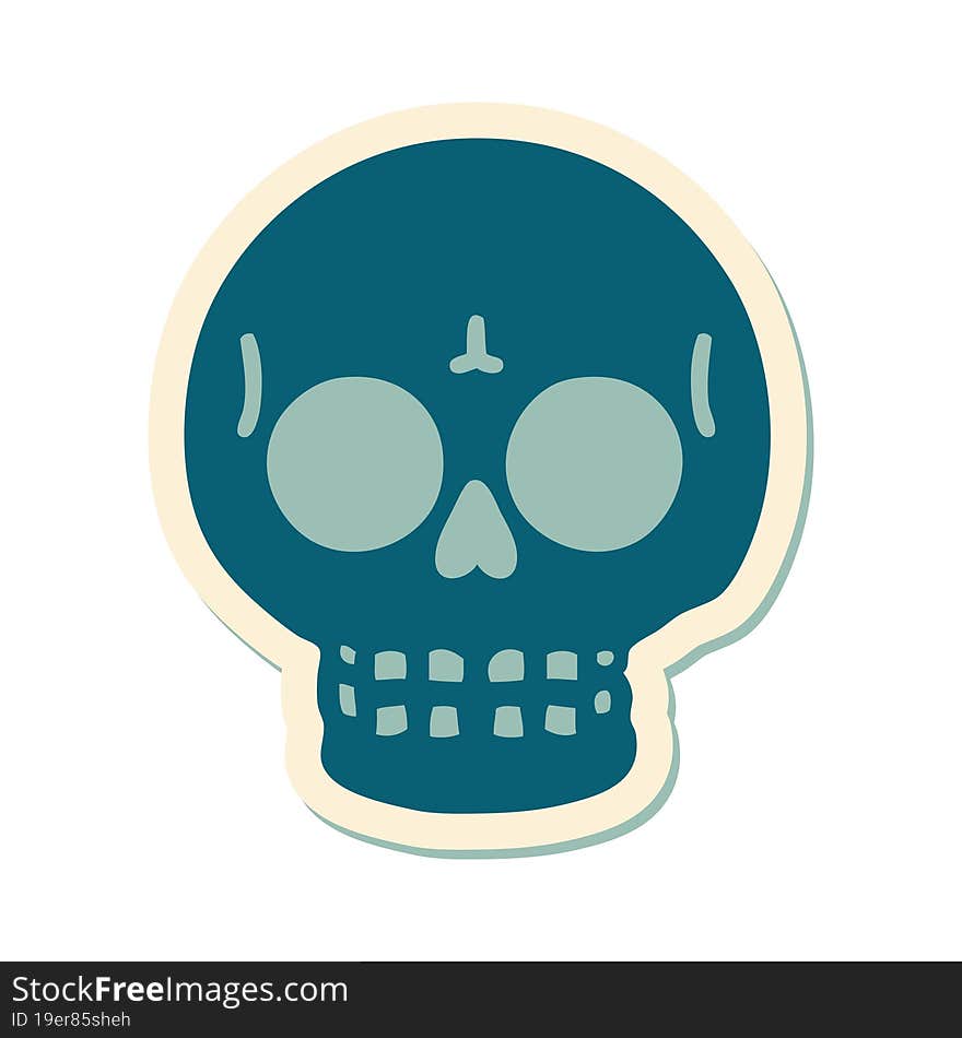 tattoo style sticker of a skull