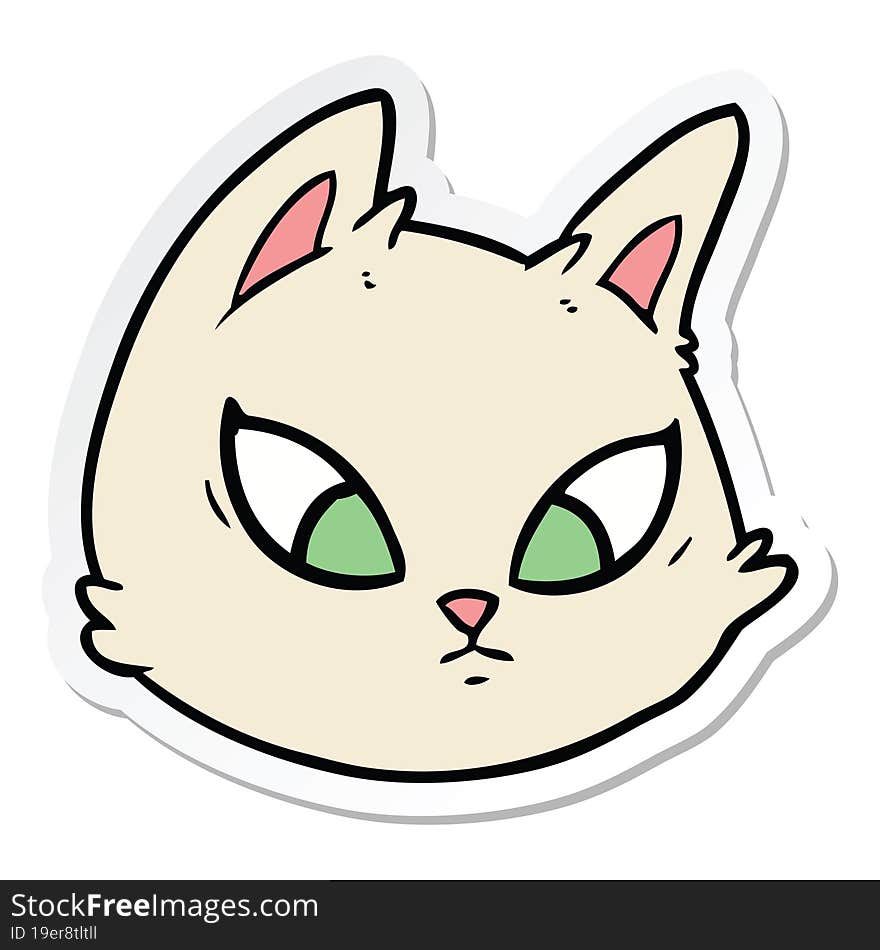 sticker of a cartoon cat face