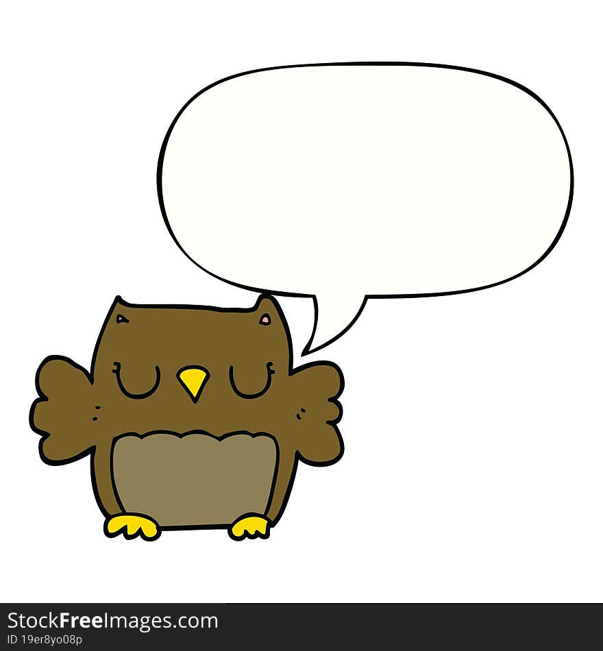 cute cartoon owl with speech bubble. cute cartoon owl with speech bubble