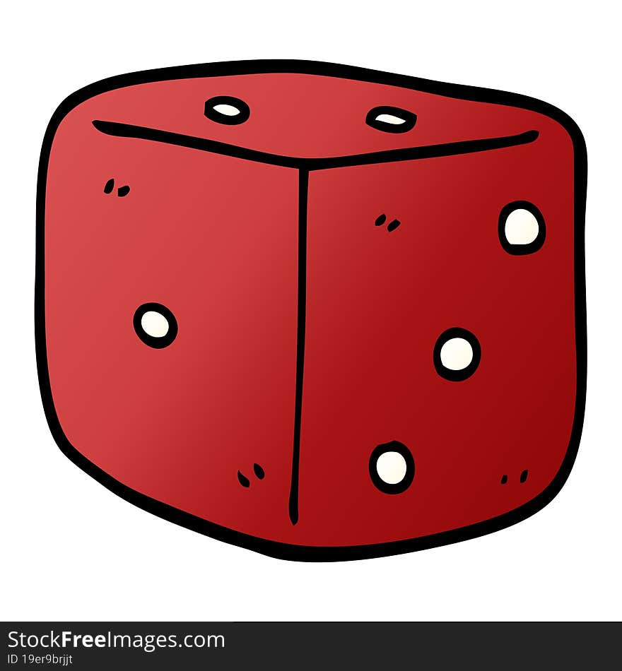 cartoon doodle red dice