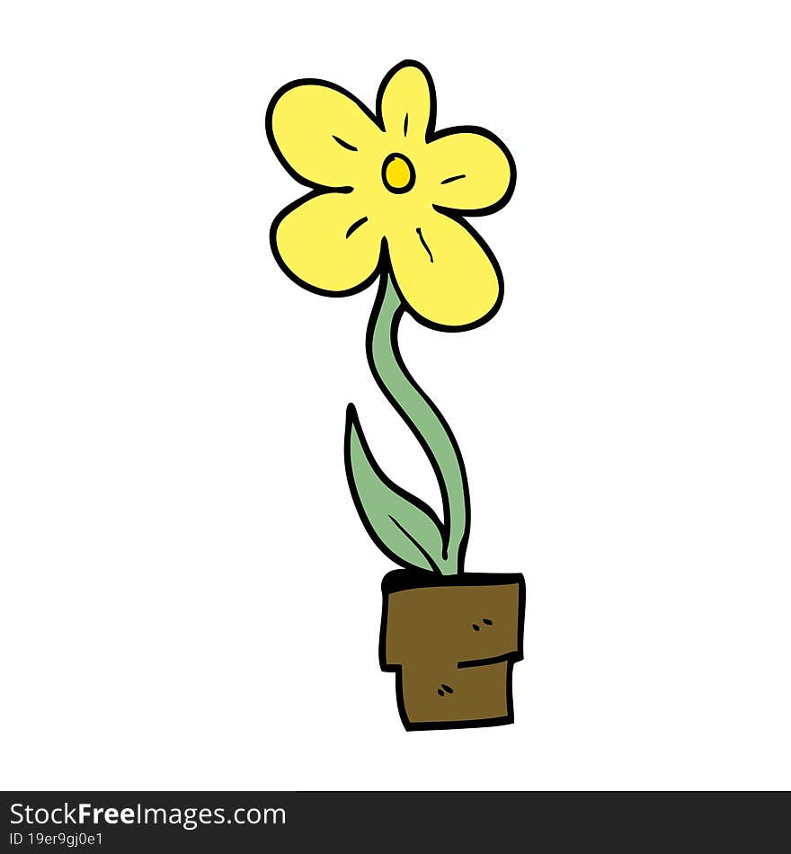 Cartoon Doodle Flower Pot