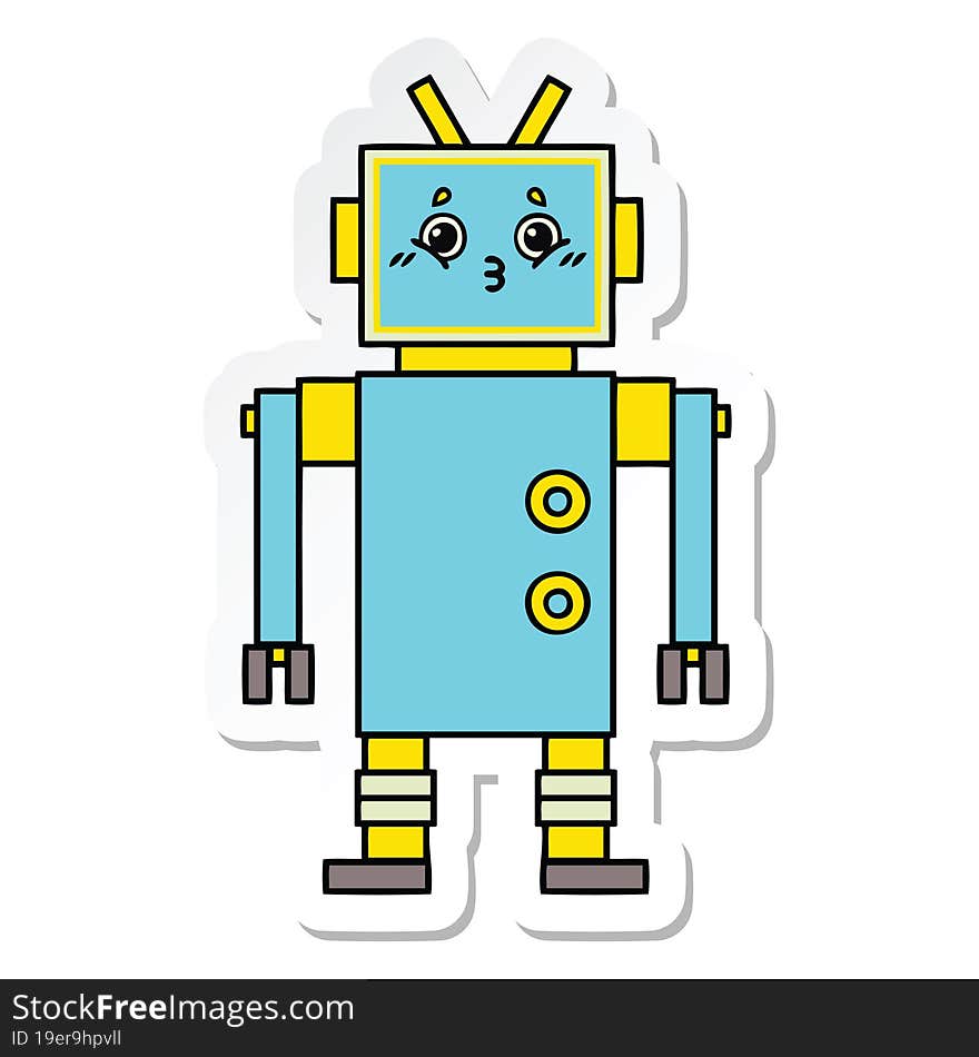 sticker of a cute cartoon robot