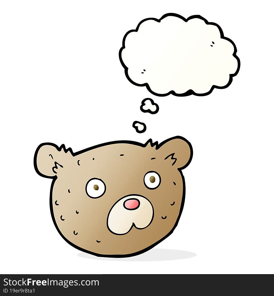 cartoon teddy bear with thought bubble