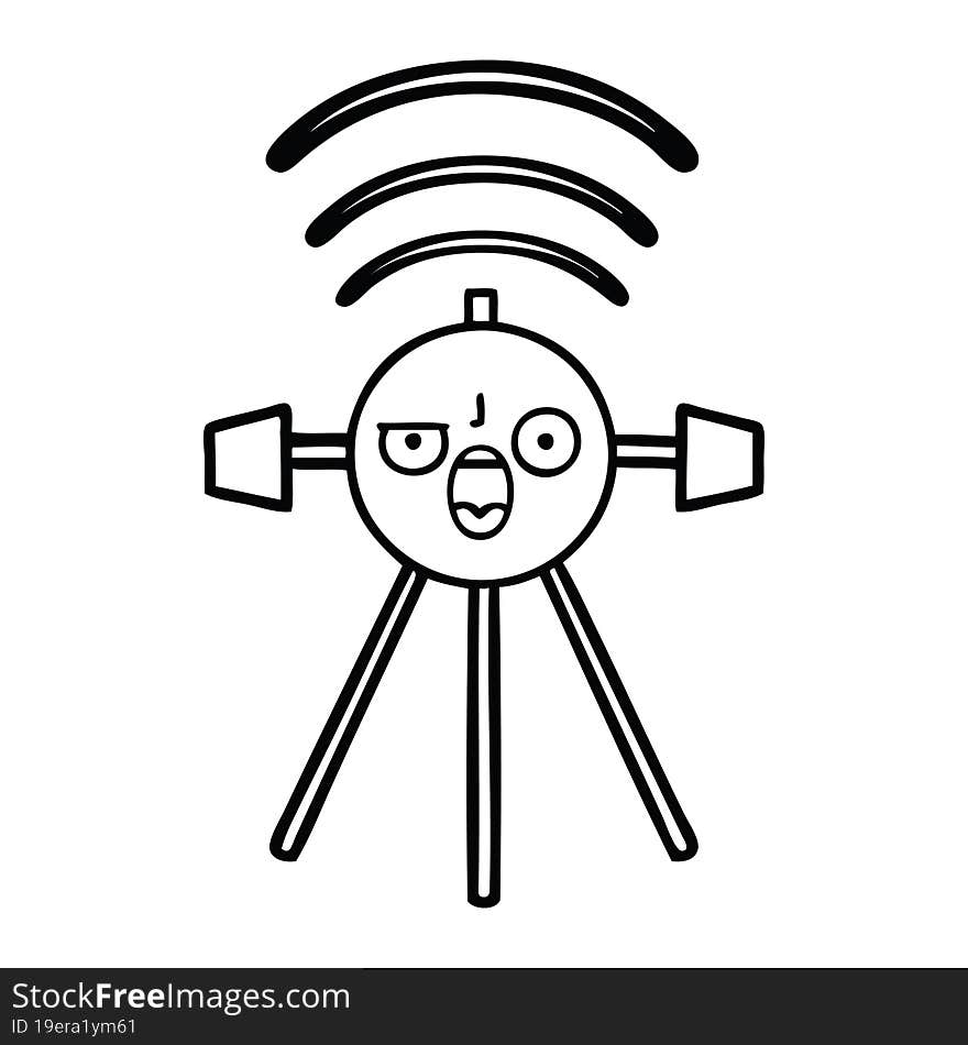 line drawing cartoon satellite