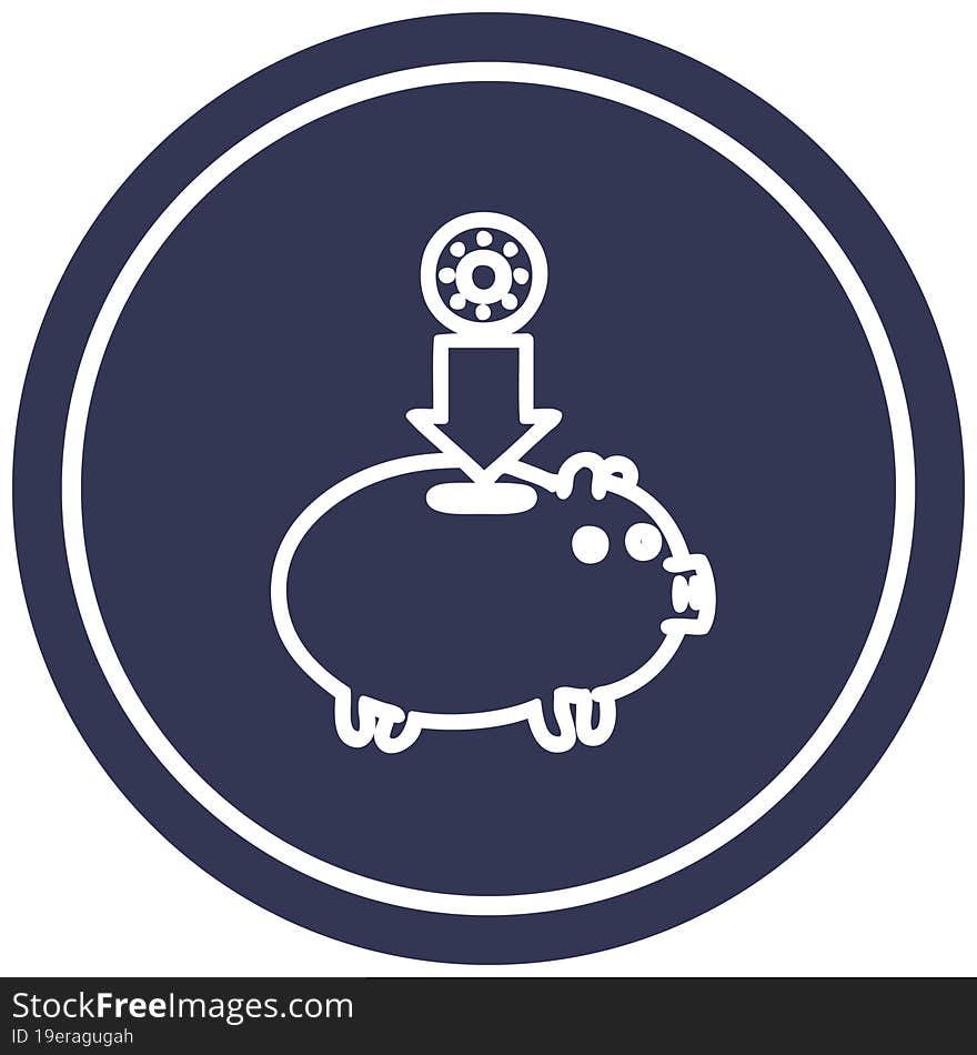 piggy bank circular icon