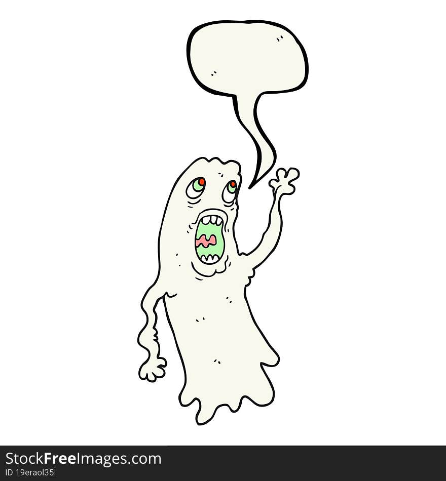 speech bubble cartoon ghost