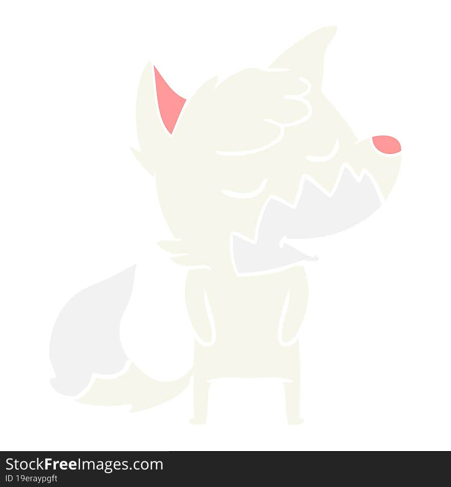 friendly flat color style cartoon fox