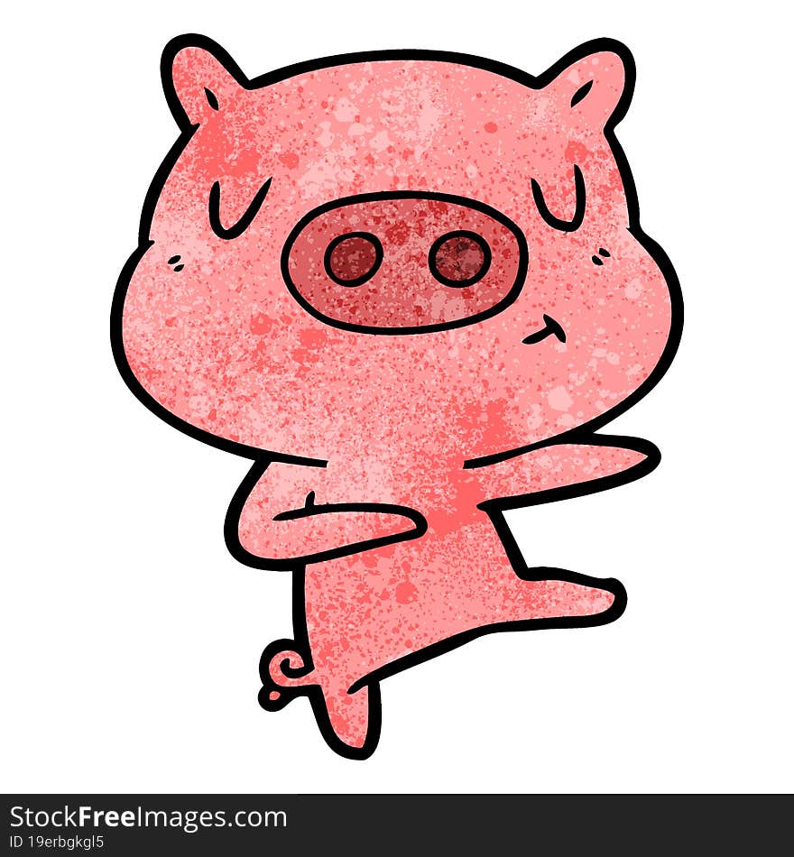 cartoon content pig dancing. cartoon content pig dancing