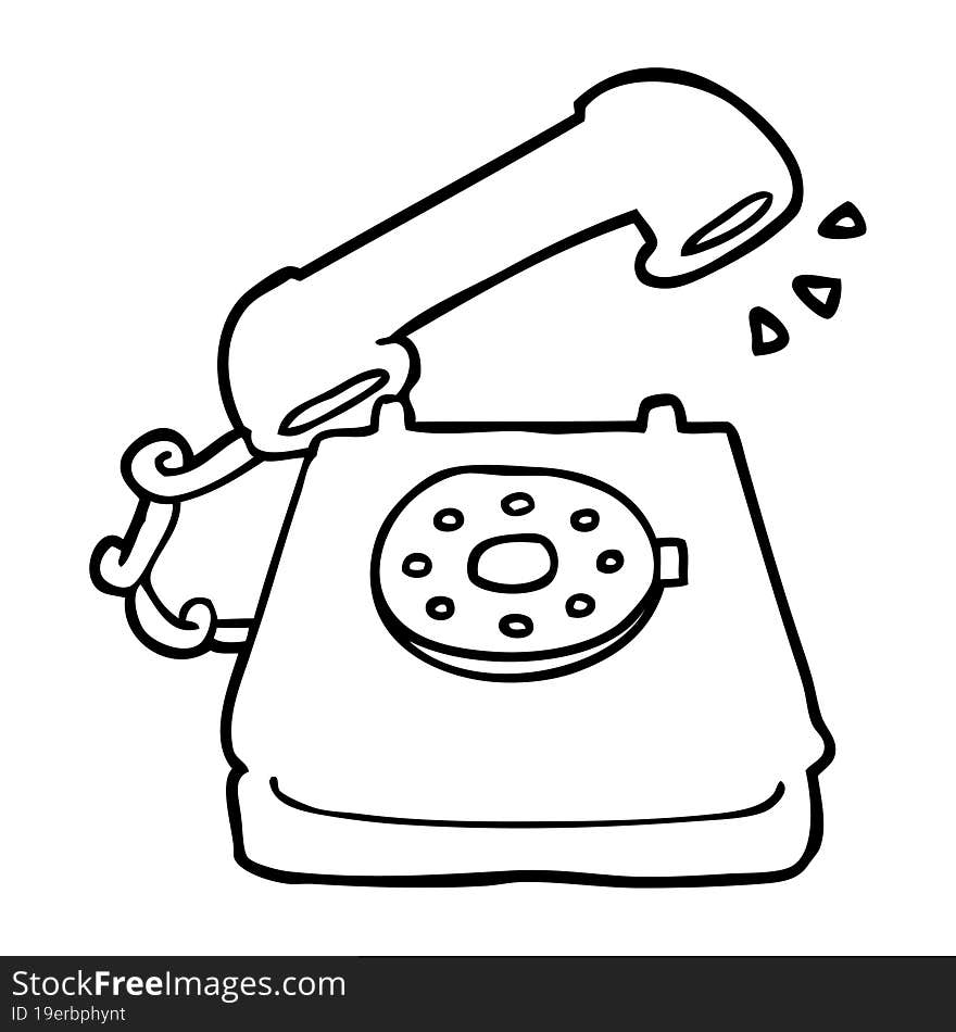 cartoon ringing telephone