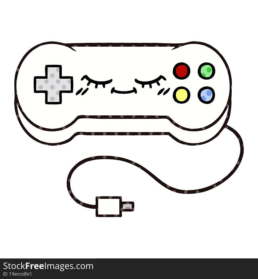 comic book style cartoon game controller