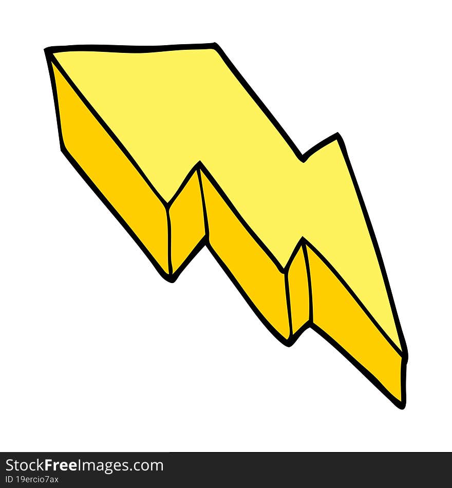 Cartoon Doodle Decorative Lightning Bolt