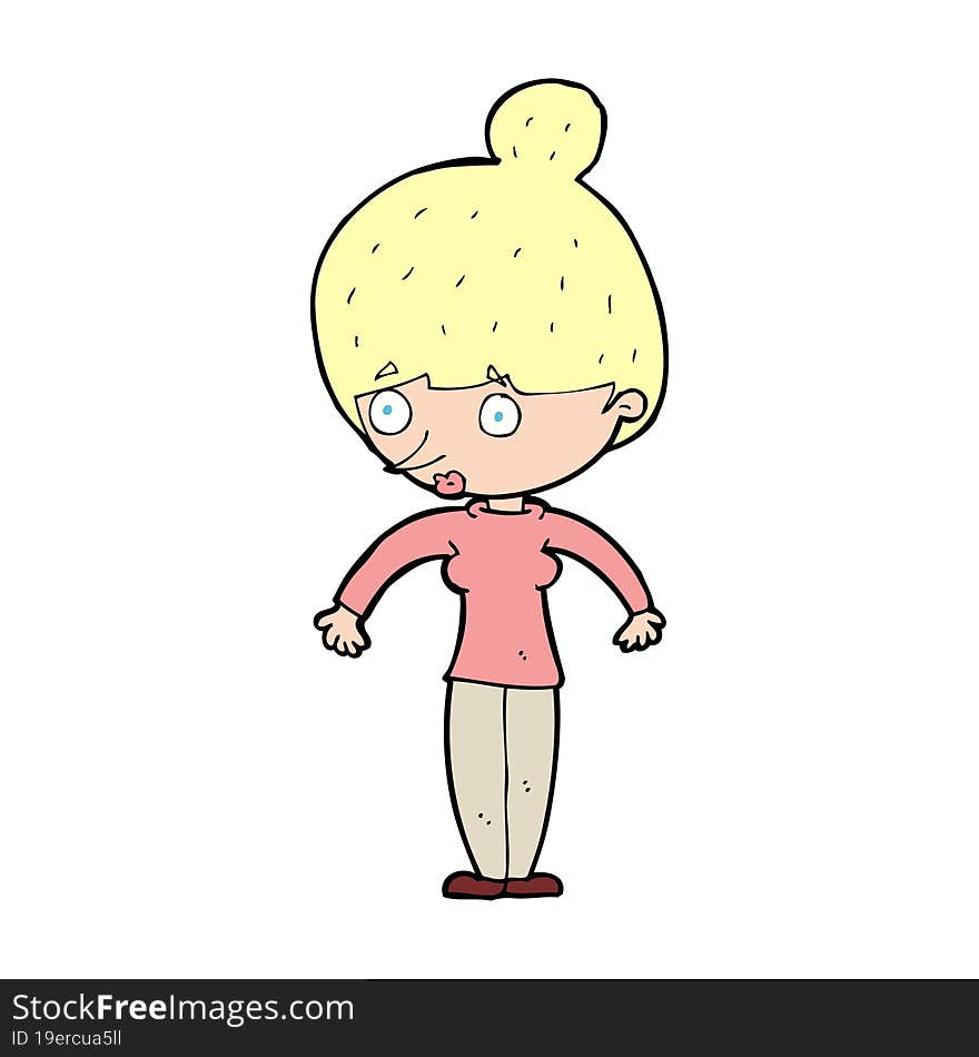 cartoon woman staring