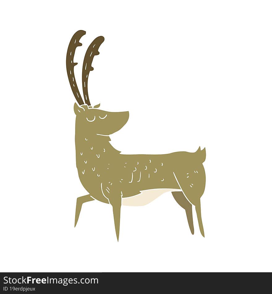 flat color illustration of manly stag. flat color illustration of manly stag