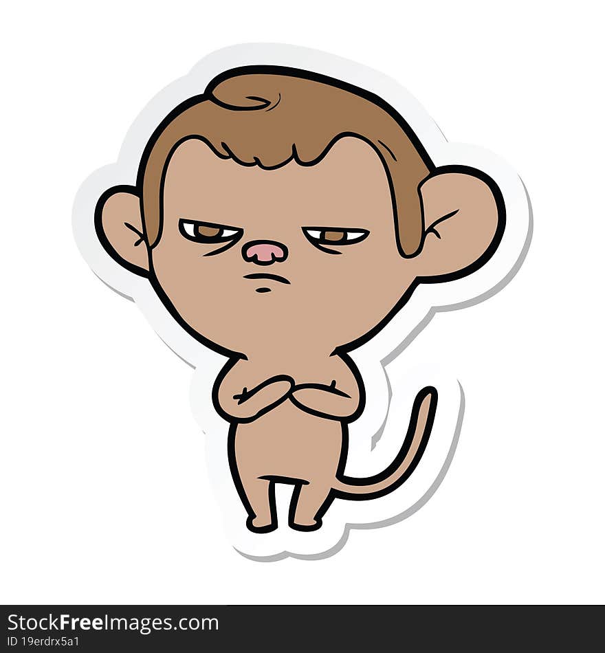 sticker of a cartoon monkey