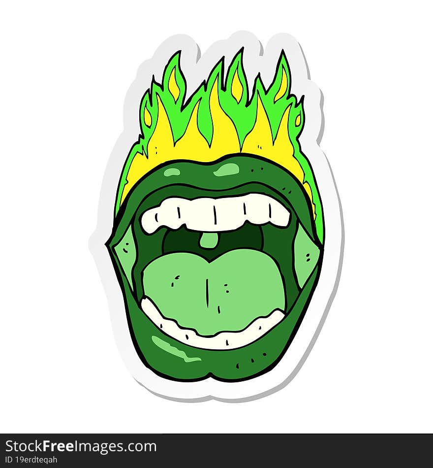 sticker of a cartoon halloween mouth