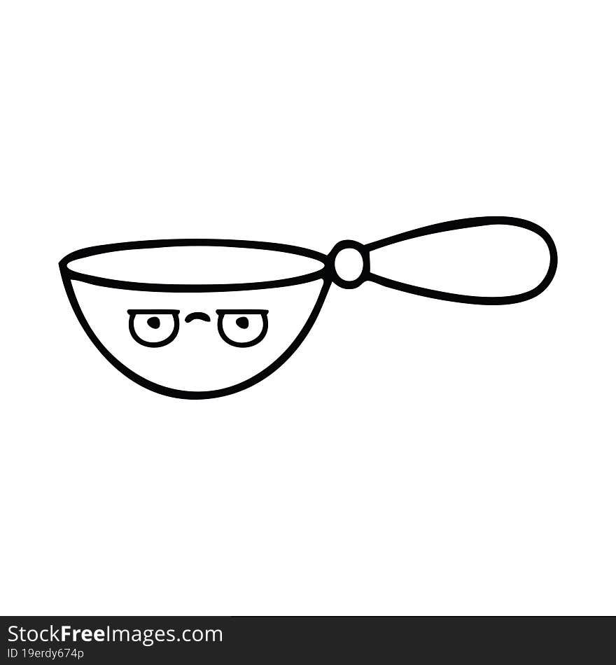 Line Drawing Cartoon Measuring Spoon