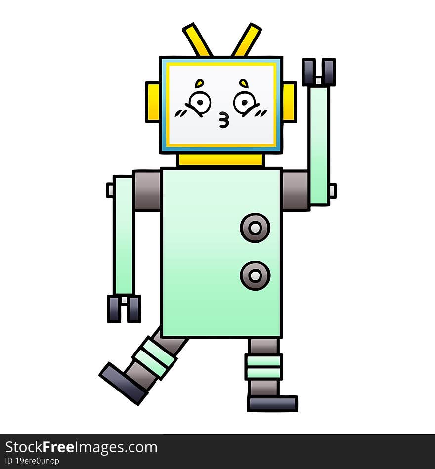 gradient shaded cartoon of a robot