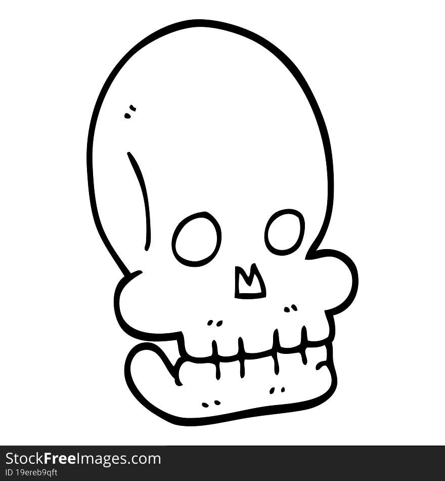 line drawing cartoon funny skull