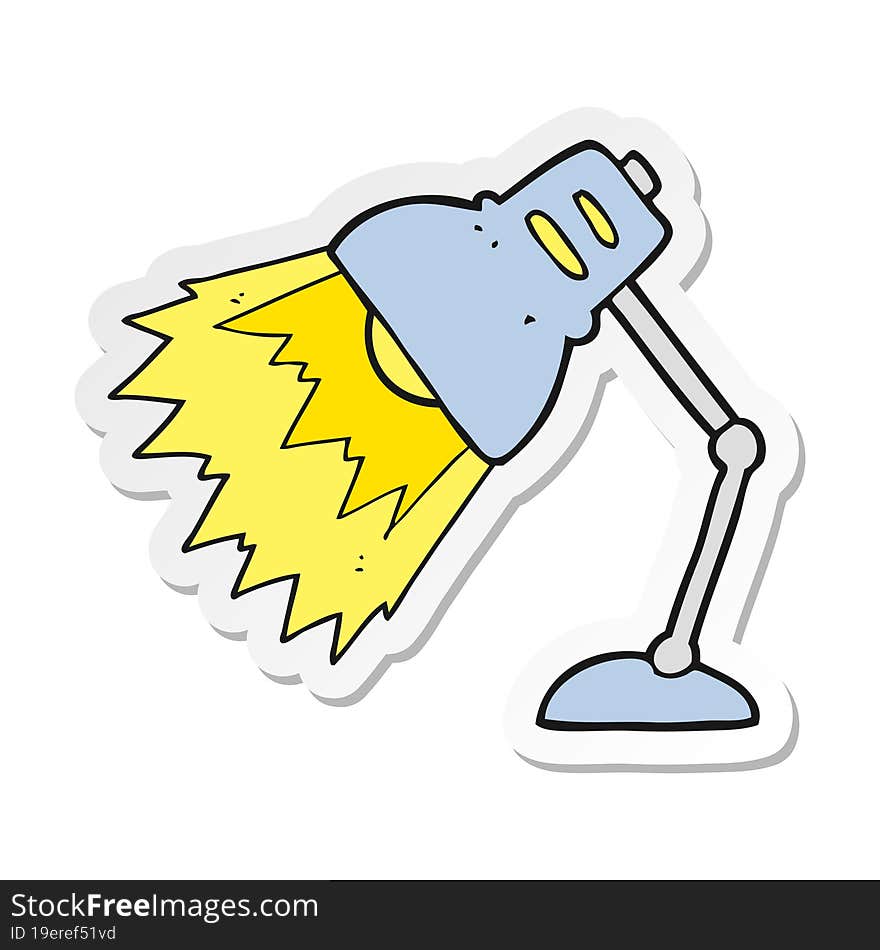 sticker of a cartoon shining lamp