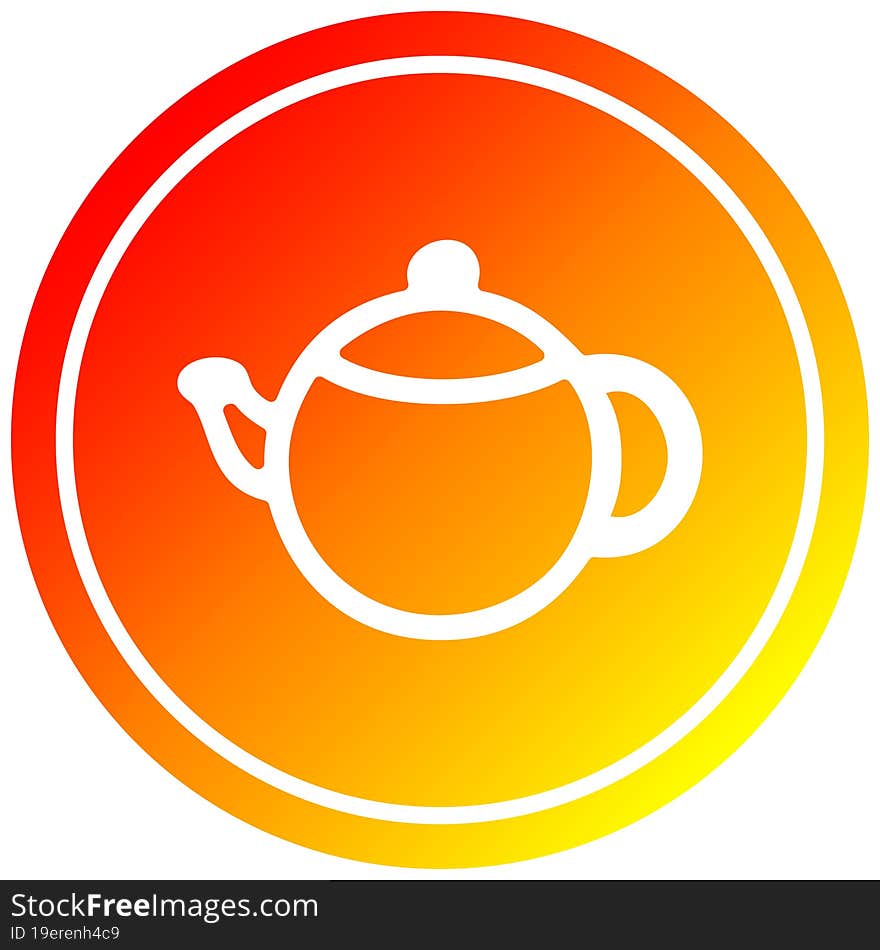 tea pot circular in hot gradient spectrum