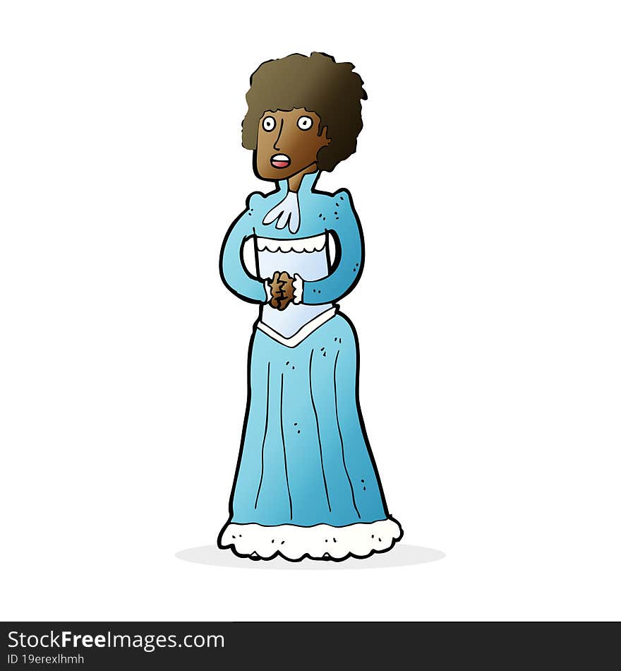 Cartoon Shocked Victorian Woman