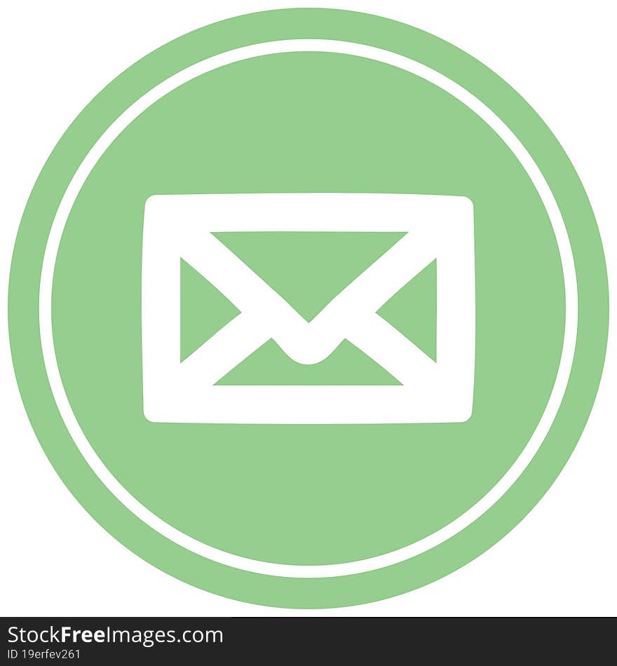 envelope letter circular icon symbol