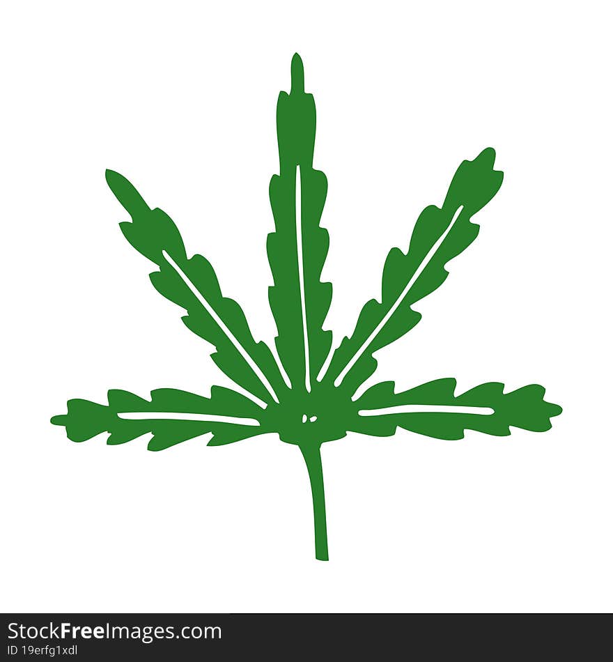 Cartoon Doodle Marijuana Leaf