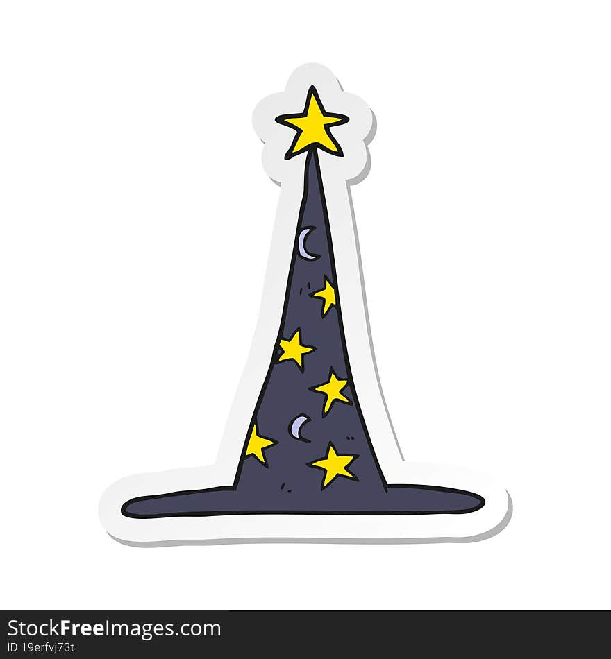 Sticker Of A Cartoon Wizard Hat